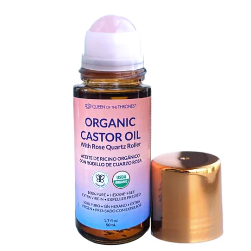 ACEITE DE RICINO ROLL ON 50ML ( CUARZO ROSA )